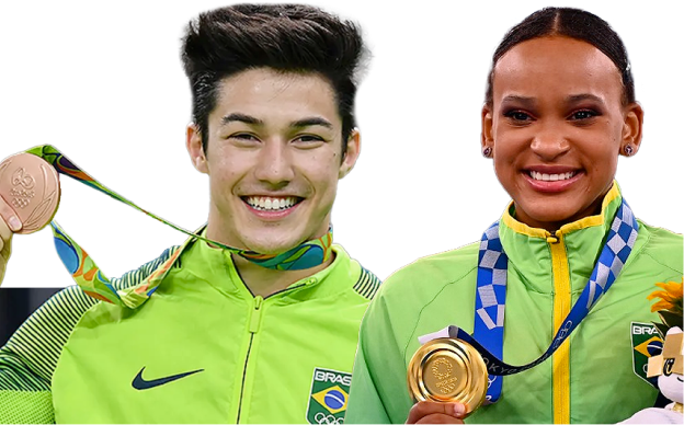 Arthur Nory e Rebeca Andrade
